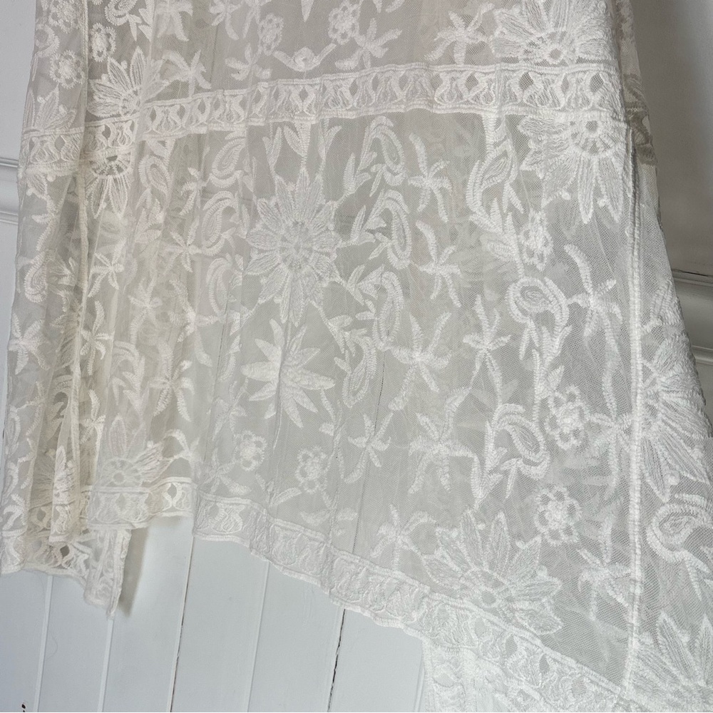 Sundance White Lace Duster Kimono Cardigan Size 2XL -Beach Boho Wedding - Picture 14 of 16